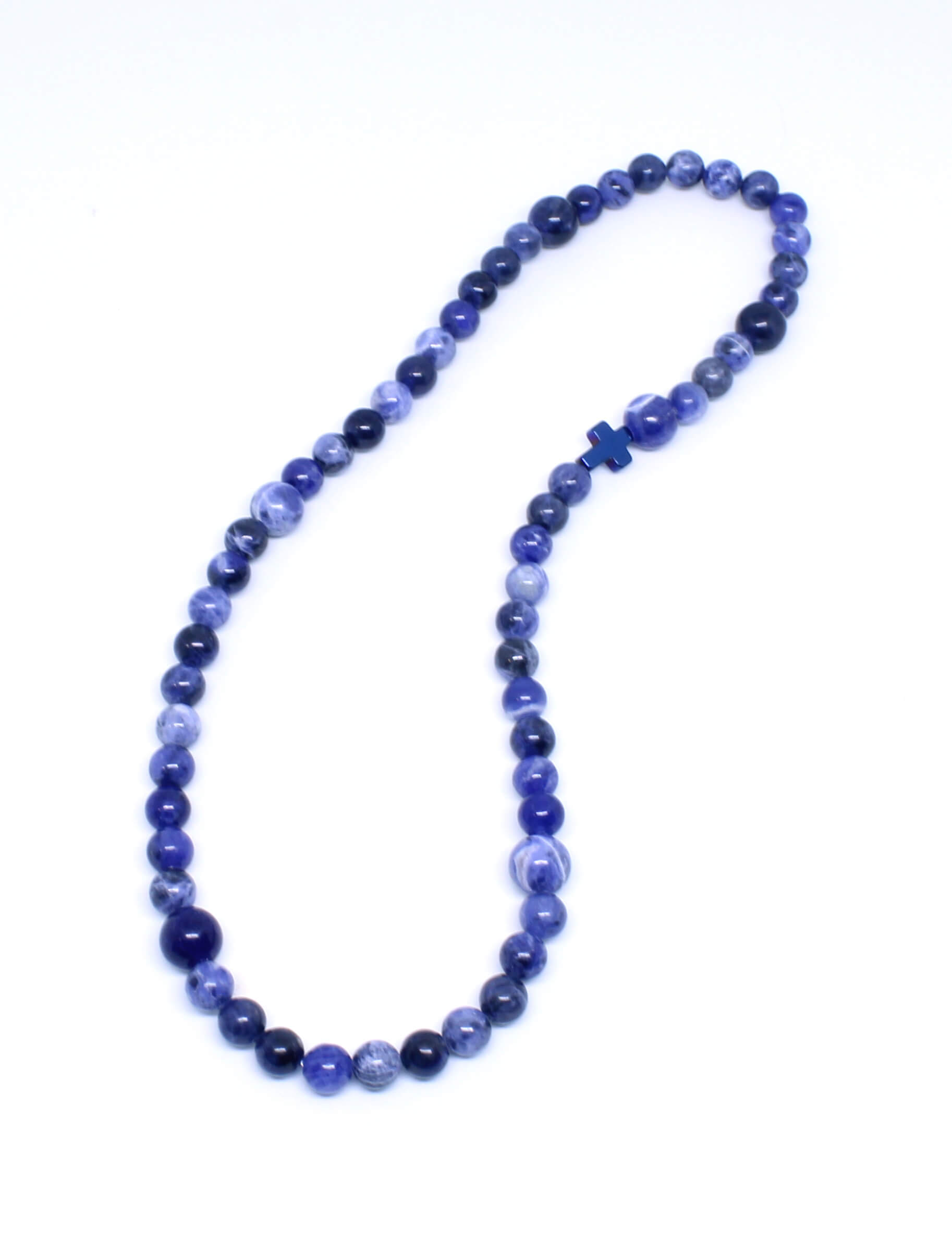 Rosary-Bracelet-Blue-Solo Rosary Bracelet Solamite Blue Natural Beads